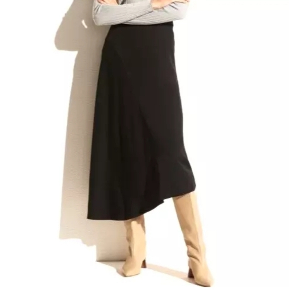 Vince Asymmetrical Seam Midi Skirt